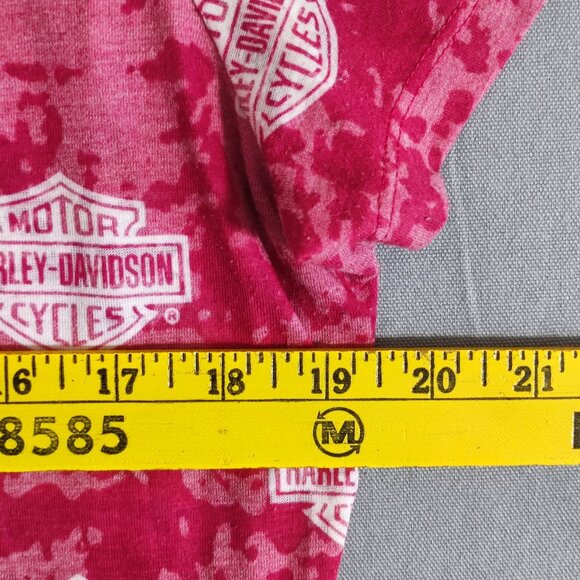Harley-Davidson T-shirt women's size XXL pink with white graphic design slim fit - Picture 7 of 8